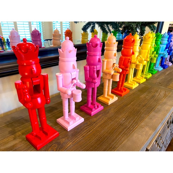 Set of 13 Hand Painted Rainbow Nutcrackers ‘The Love Cracks’ Brand New - Picture 2 of 5